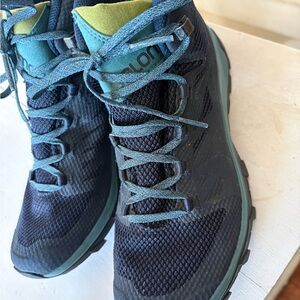 Salomon Navy and Teal Trail Shoes